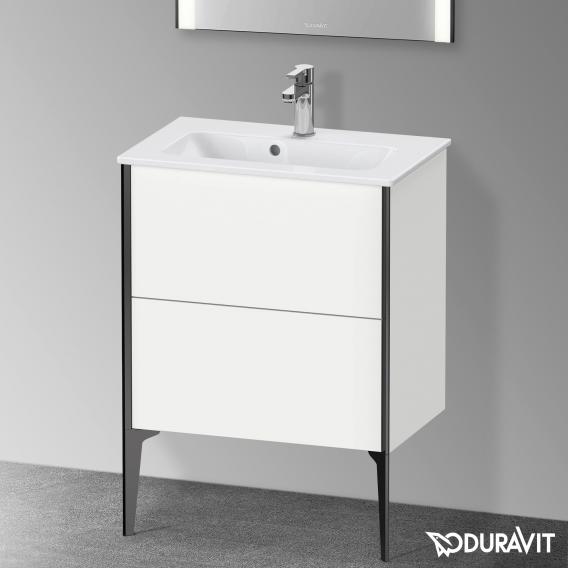 Duravit XViu 梳妝台 緊湊型，帶 2 個拉出式隔層，外形啞光黑色