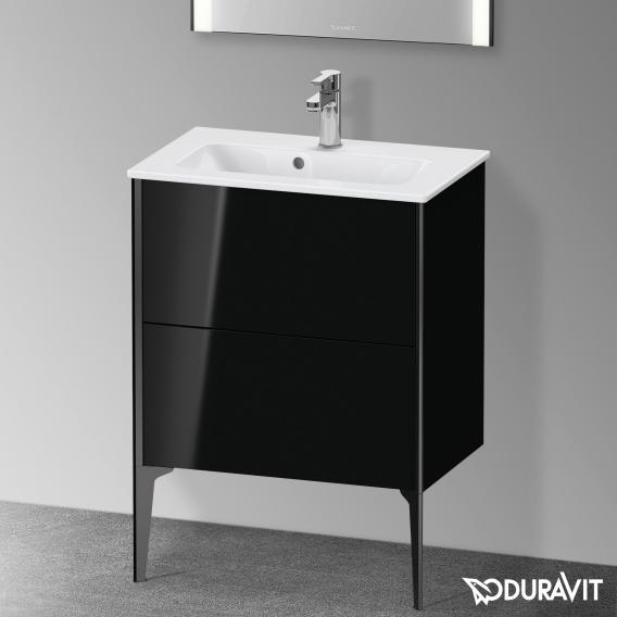 Duravit XViu 梳妝台 緊湊型，帶 2 個拉出式隔層，外形啞光黑色