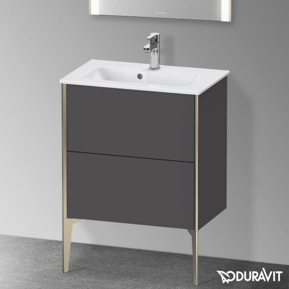 Duravit XViu vanity unit Compact with 2 pull-out compartments, profile matt champagne