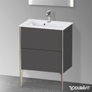 Duravit XViu 梳妝台 緊湊型，帶 2 個拉出式隔層，外形啞光香檳色