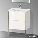 Duravit XViu 梳妝台 緊湊型，帶 2 個拉出式隔層，外形啞光香檳色