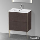 Duravit XViu 梳妝台 緊湊型，帶 2 個拉出式隔層，外形啞光香檳色