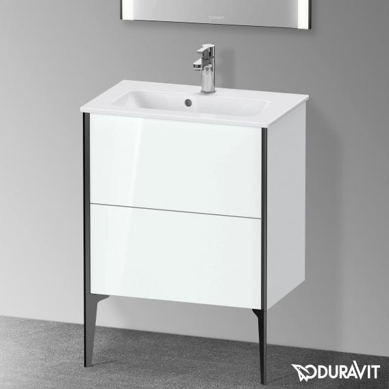 Duravit XViu 梳妝台 緊湊型，帶 2 個拉出式隔層，外形啞光黑色