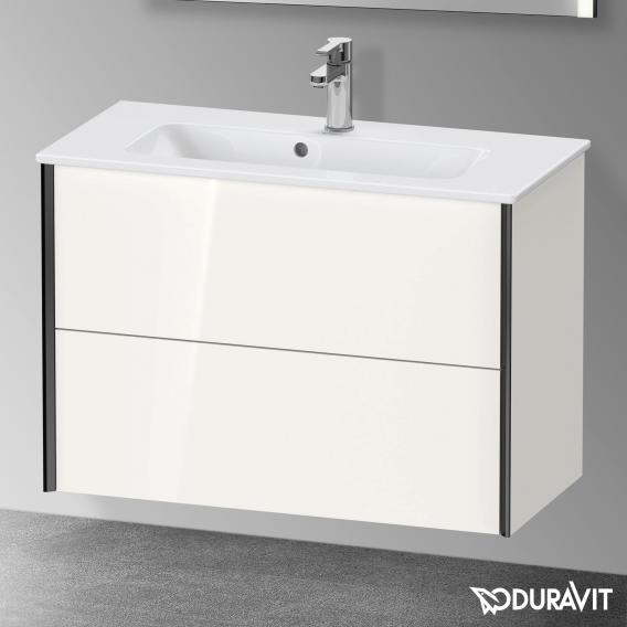 Duravit XViu 梳妝台 緊湊型，帶 2 個拉出式隔層，外形啞光黑色