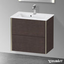 Duravit XViu 梳妝台 緊湊型，帶 2 個拉出式隔層，外形啞光香檳色