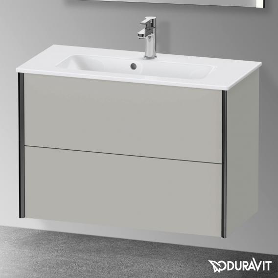 Duravit XViu 梳妝台 緊湊型，帶 2 個拉出式隔層，外形啞光黑色