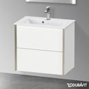 Duravit XViu 梳妝台 緊湊型，帶 2 個拉出式隔層，外形啞光香檳色