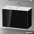 Duravit XViu 梳妝台 緊湊型，帶 2 個拉出式隔層，外形啞光黑色