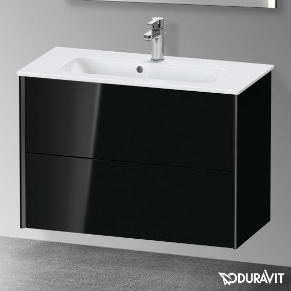 Duravit XViu 梳妝台 緊湊型，帶 2 個拉出式隔層，外形啞光黑色