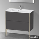 Duravit XViu 梳妝台 緊湊型，帶 2 個拉出式隔層，外形啞光香檳色