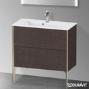 Duravit XViu 梳妝台 緊湊型，帶 2 個拉出式隔層，外形啞光香檳色