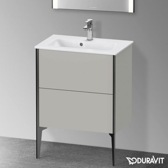 Duravit XViu 梳妝台 緊湊型，帶 2 個拉出式隔層，外形啞光黑色