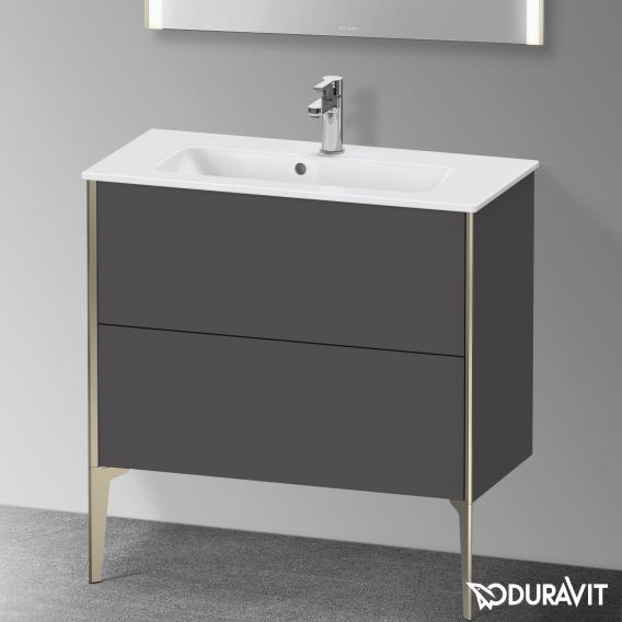 Duravit XViu vanity unit Compact with 2 pull-out compartments, profile matt champagne