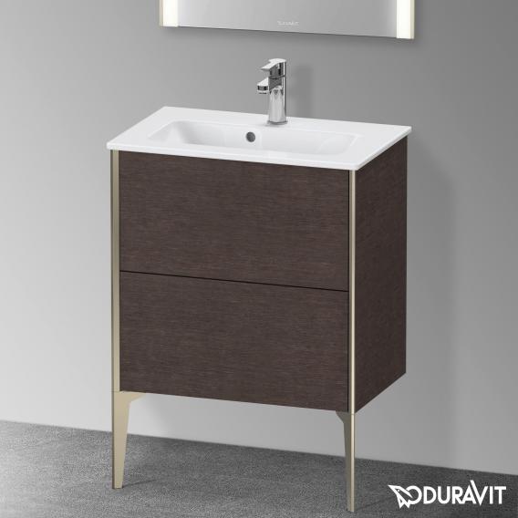 Duravit XViu vanity unit Compact with 2 pull-out compartments, profile matt champagne