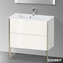 Duravit XViu 梳妝台 緊湊型，帶 2 個拉出式隔層，外形啞光香檳色