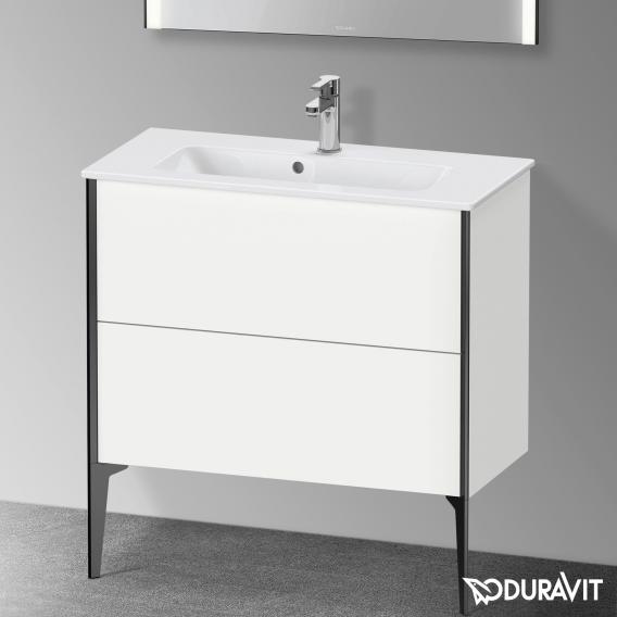 Duravit XViu 梳妝台 緊湊型，帶 2 個拉出式隔層，外形啞光黑色