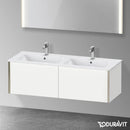 Duravit XViu 雙洗臉盆盥洗台，附 2 個拉出式隔間