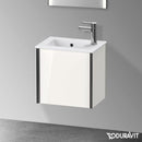 Duravit XViu 洗手盆盥洗台，附 1 個門，輪廓霧面黑色