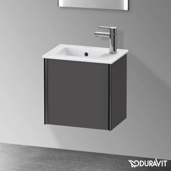 Duravit XViu 洗手盆盥洗台，附 1 個門，輪廓霧面黑色