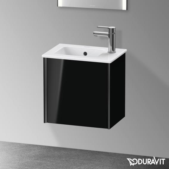 Duravit XViu 洗手盆盥洗台，附 1 個門，輪廓霧面黑色