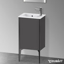 Duravit XViu 洗手盆盥洗台，附 1 個門，輪廓霧面黑色