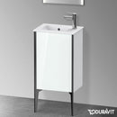 Duravit XViu 洗手盆盥洗台，附 1 個門，輪廓霧面黑色