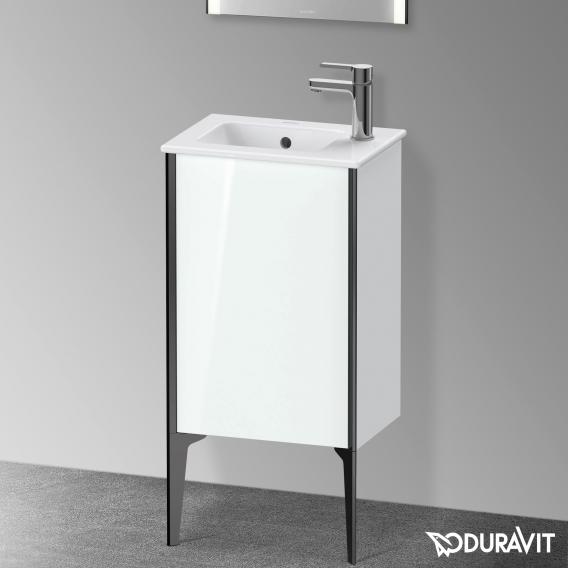 Duravit XViu 洗手盆盥洗台，附 1 個門，輪廓霧面黑色