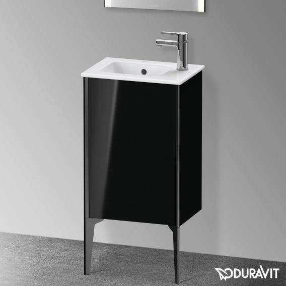 Duravit XViu 洗手盆盥洗台，附 1 個門，輪廓霧面黑色