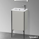 Duravit XViu 洗手盆盥洗台，附 1 個門，輪廓霧面黑色