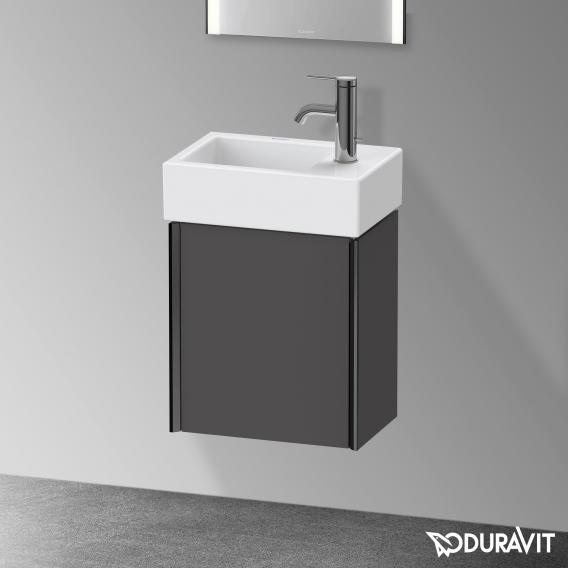 Duravit XViu 洗手盆盥洗台，附 1 個門，輪廓霧面黑色