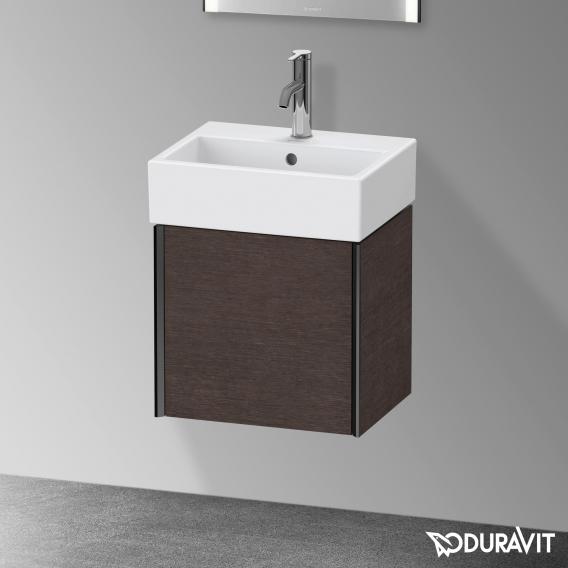 Duravit XViu 洗手盆盥洗台，附 1 個門，輪廓霧面黑色