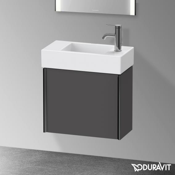 Duravit XViu 洗手盆盥洗台，附 1 個門，輪廓霧面黑色