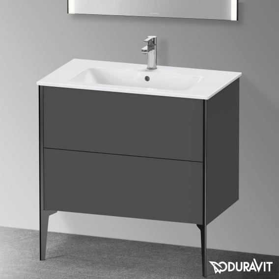 Duravit XViu 梳妝台配有 2 個拉出式隔層，內部系統為楓木