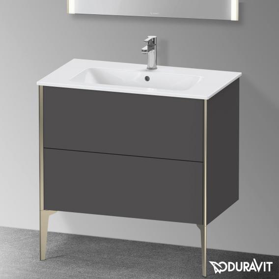 Duravit XViu 梳妝台配有 2 個拉出式隔層，內部系統為楓木