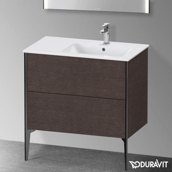 Duravit XViu 梳妝台配有 2 個拉出式隔層，內部系統為楓木