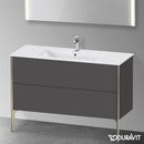 Duravit XViu 梳妝台附 2 個拉出式隔層，無內部系統