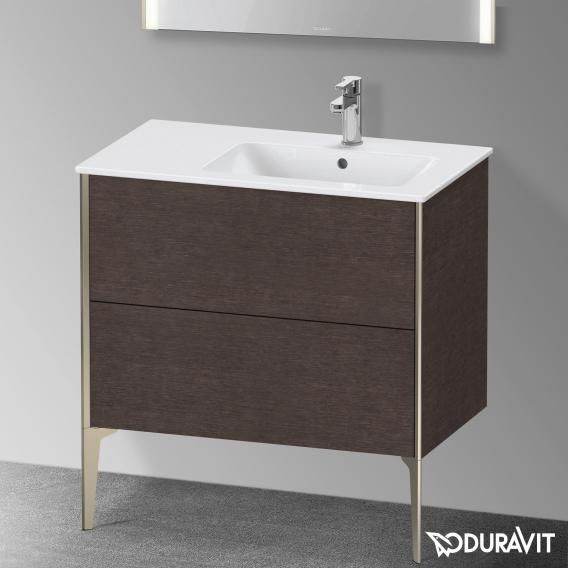 Duravit XViu 梳妝台配有 2 個拉出式隔層，內部系統為楓木