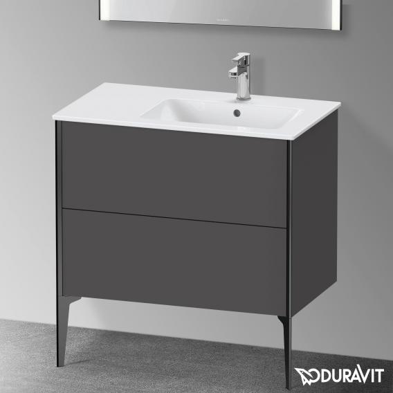 Duravit XViu 梳妝台配有 2 個拉出式隔層，內部系統為楓木