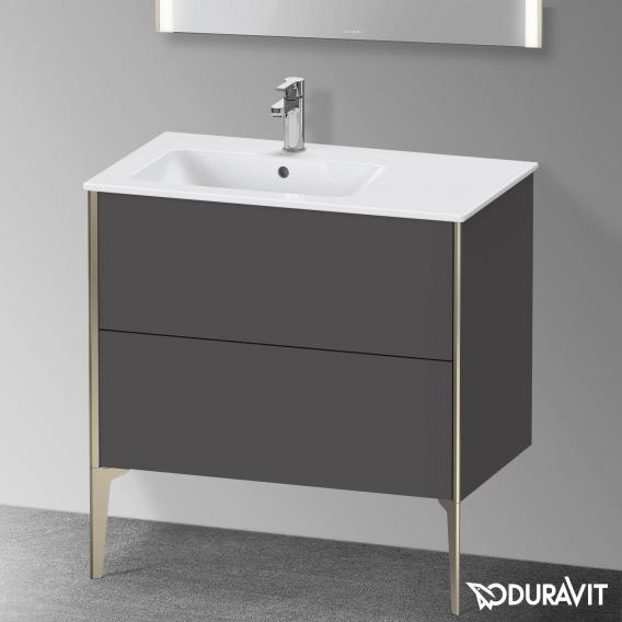 Duravit XViu 梳妝台配有 2 個拉出式隔層，內部系統為楓木