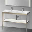 Duravit XViu double washbasin with metal countertop