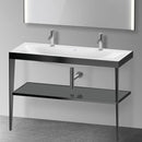 Duravit XViu double washbasin with metal countertop