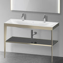 Duravit XViu double washbasin with metal countertop