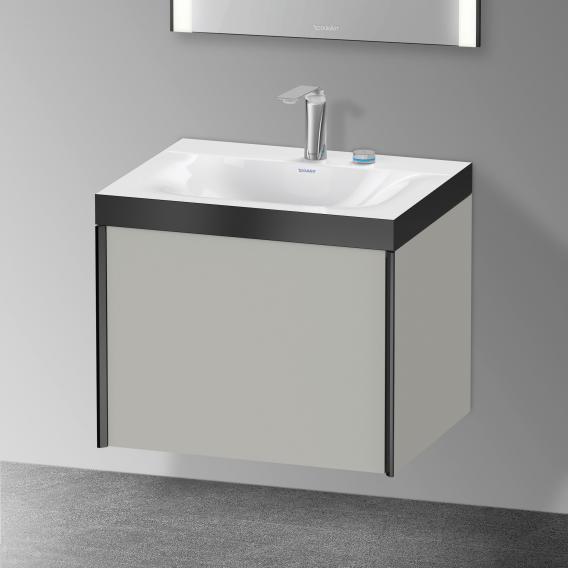 Duravit XViu 洗臉盆，帶梳妝台，帶 1 個帶 2 個龍頭孔的拉出式隔間