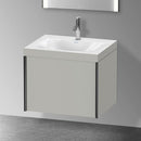 Duravit XViu washbasin with vanity unit with 1 pull-out compartment with 1 tap hole