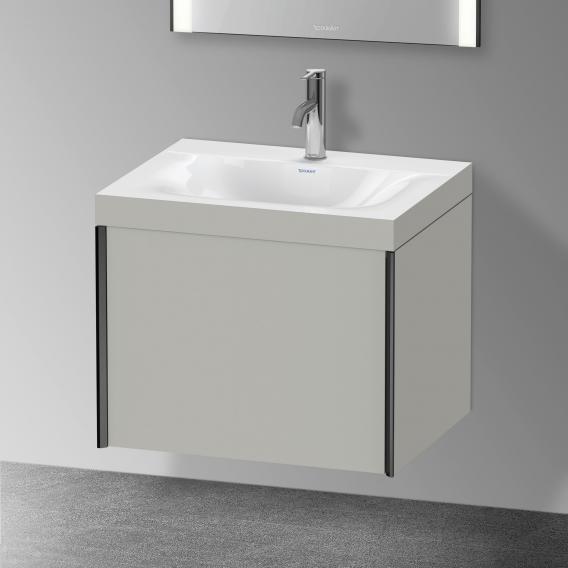 Duravit XViu 洗臉盆，帶梳妝台，帶 1 個帶 1 個龍頭孔的拉出式隔間