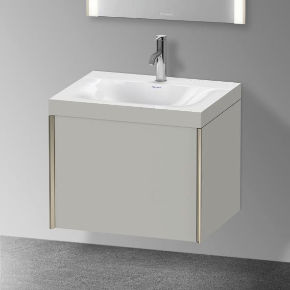 Duravit XViu 洗臉盆，帶梳妝台，帶 1 個帶 1 個龍頭孔的拉出式隔間