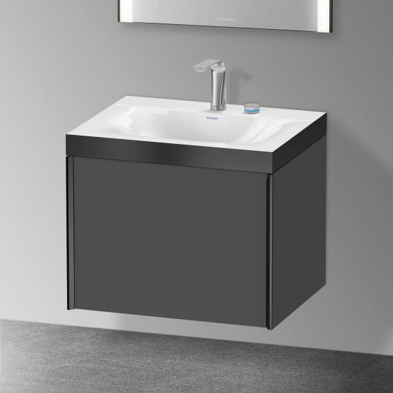 Duravit XViu 洗臉盆，帶梳妝台，帶 1 個帶 2 個龍頭孔的拉出式隔間