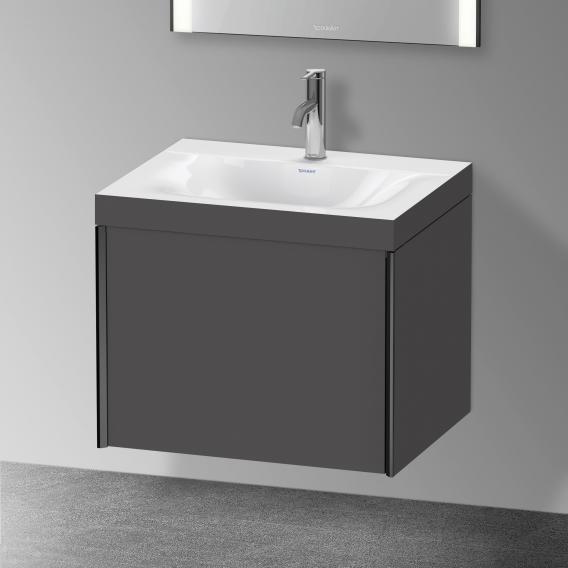 Duravit XViu 洗臉盆，帶梳妝台，帶 1 個帶 1 個龍頭孔的拉出式隔間