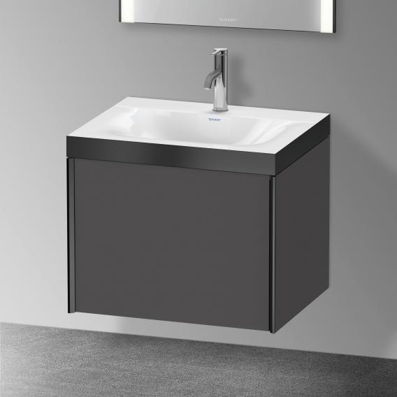 Duravit XViu 洗臉盆，帶梳妝台，帶 1 個帶 1 個龍頭孔的拉出式隔間