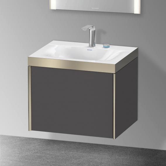 Duravit XViu 洗臉盆，帶梳妝台，帶 1 個帶 2 個龍頭孔的拉出式隔間